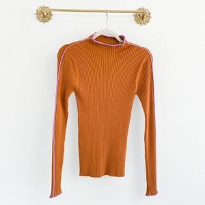 Scotch & Soda Vibrant Orange Sweater with Lilac Accents